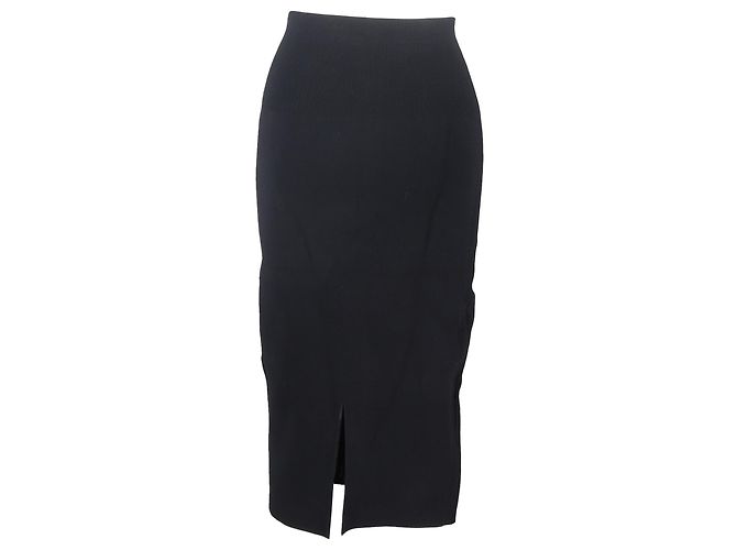 Falda Midi Victoria Beckham en Viscosa Negra Negro - vista 3