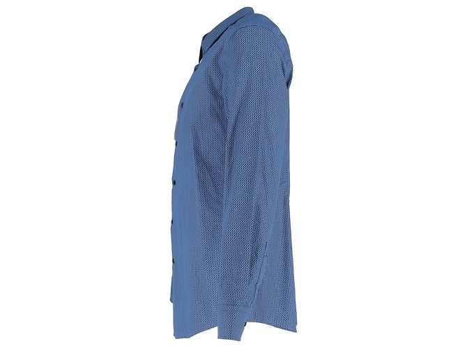 Boss by Hugo Boss Patterned Long Sleeve Shirt in Blue Cotton - view 2