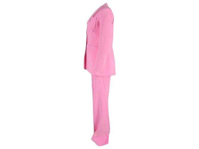 Completo Giacca e Pantaloni a Un Bottone Joseph in Lana Rosa - vista 2