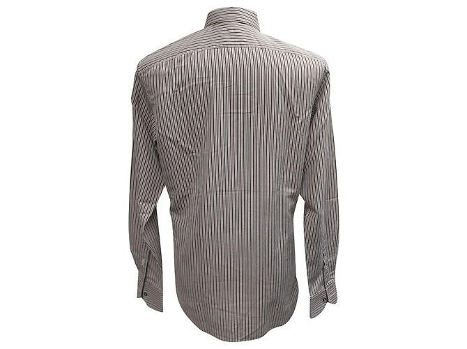 Camicia a maniche lunghe a righe Gucci in cotone multicolore - vista 3