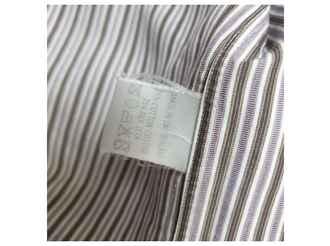 Camicia a maniche lunghe a righe Gucci in cotone multicolore - vista 5