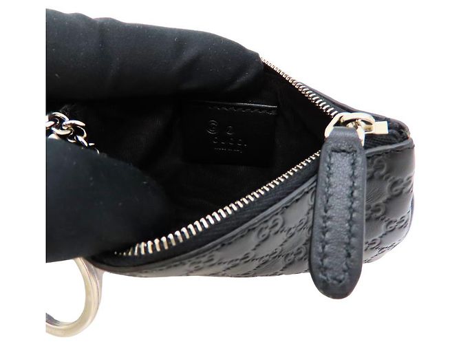 Gucci Micro GG Leather Coin Case Key Case 544476 Black - view 9