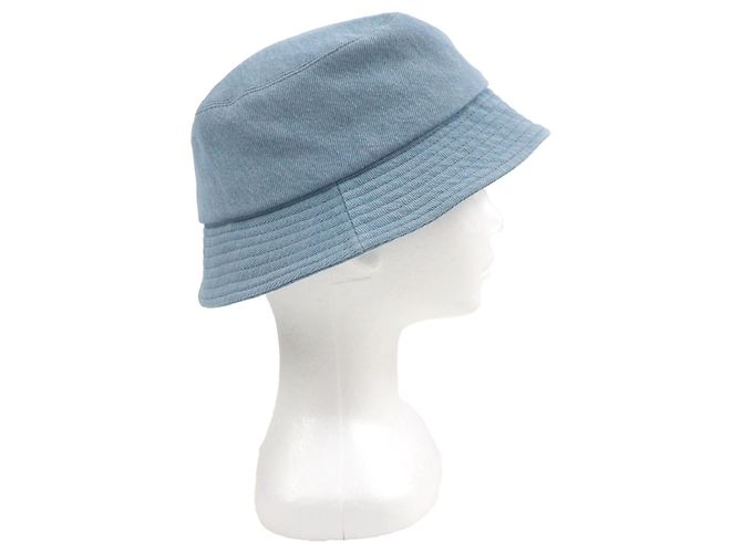 Cappello bucket in denim di cotone con logo in paillettes Chanel Blu - vista 5