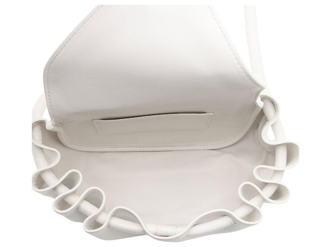 Borsa a tracolla in agnello Bottega Veneta Beak Bianco - vista 6