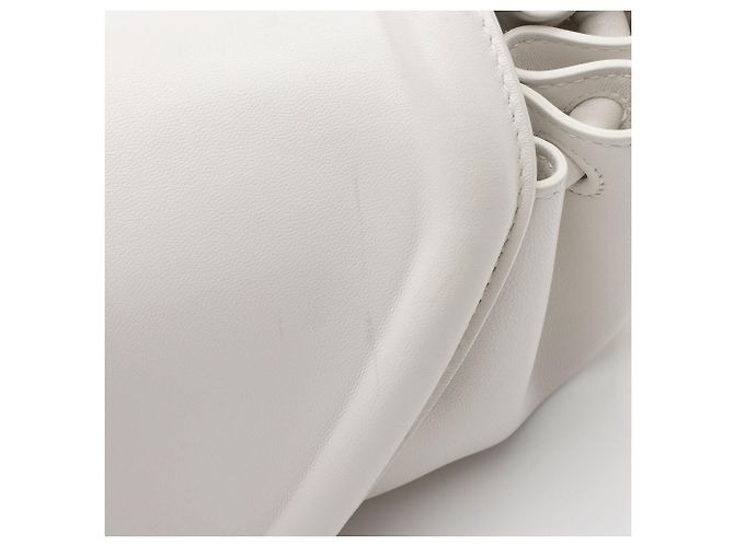 Borsa a tracolla in agnello Bottega Veneta Beak Bianco - vista 8