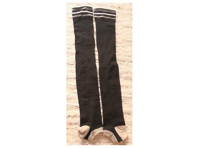 Medias Altas Sin Punta Chanel Negro Gris - vista 6