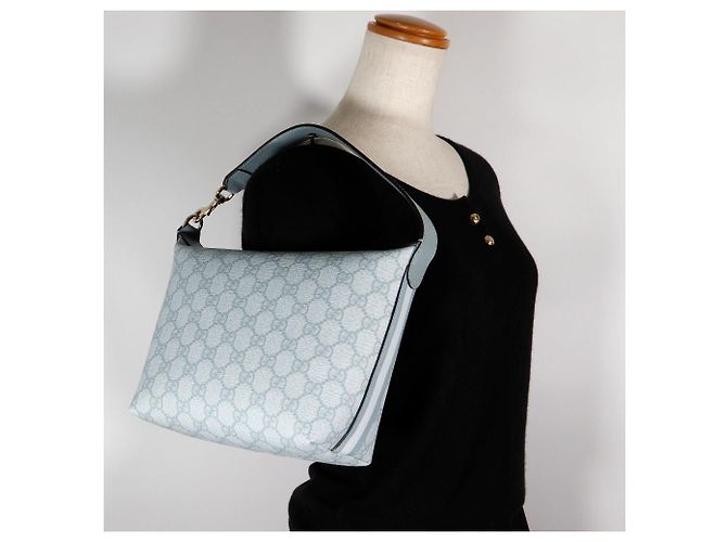 Borsa a Spalla Gucci Ophidia GG Supreme Blu - vista 9