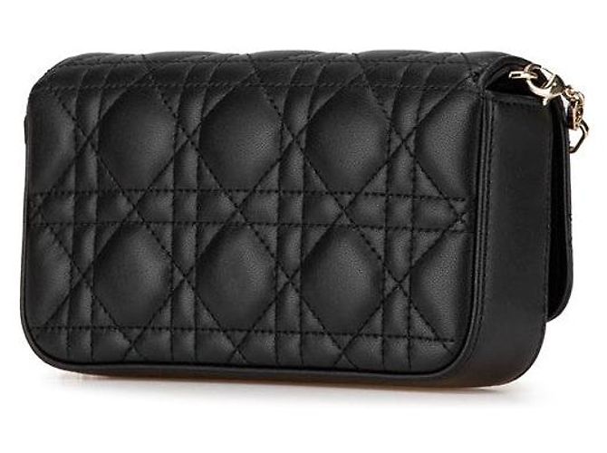 Christian Dior Borsa a Spalla MyDior in Pelle di Agnello Nero - vista 2