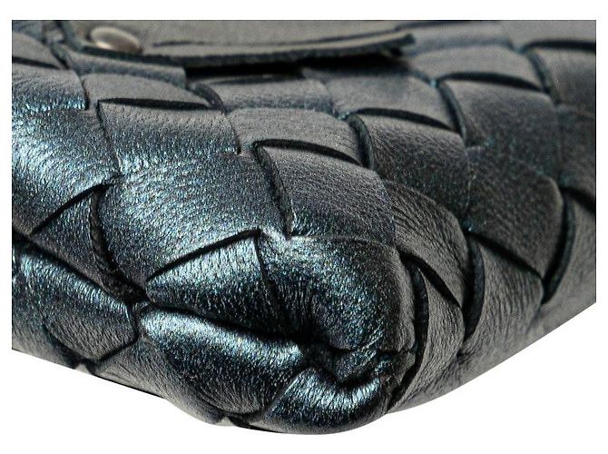 Bolso de Hombro de Cuero Intrecciato Studs de Bottega Veneta Azul - vista 4