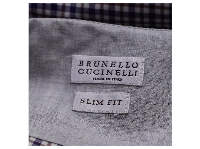 Camicia a quadri con bottoni Brunello Cucinelli in cotone multicolore - vista 5