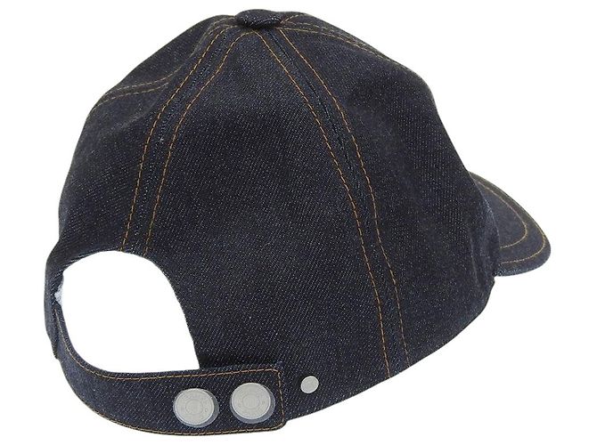 Hermès Hermes Sellier Button Denim Baseball Cap Blue - view 2