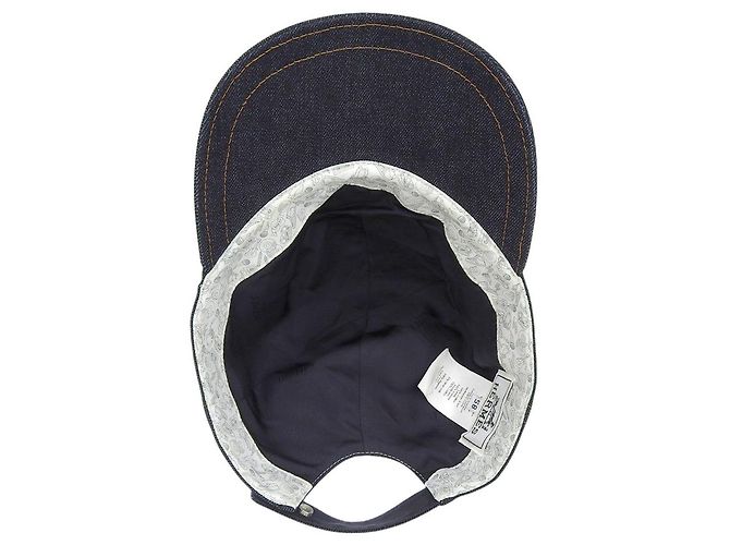 Hermès Hermes Sellier Button Denim Baseball Cap Blue - view 5