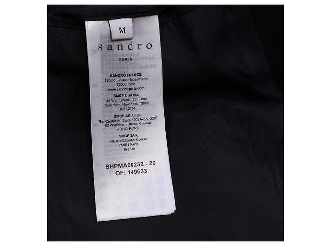 Casaco Sandro Paris em Lã e Cashmere Preto - vista 7