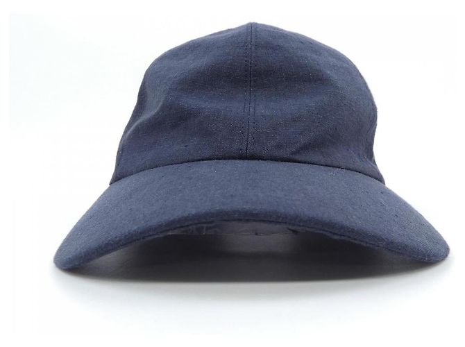Hermès Cappello in lino Hermes H231056N Blu - vista 2