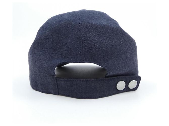 Hermès Cappello in lino Hermes H231056N Blu - vista 4
