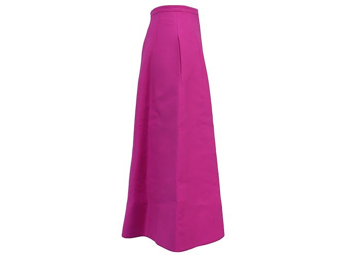 Falda midi acampanada Valentino Garavani en viscosa rosa Castaño - vista 2