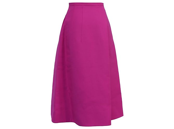 Falda midi acampanada Valentino Garavani en viscosa rosa Castaño - vista 3