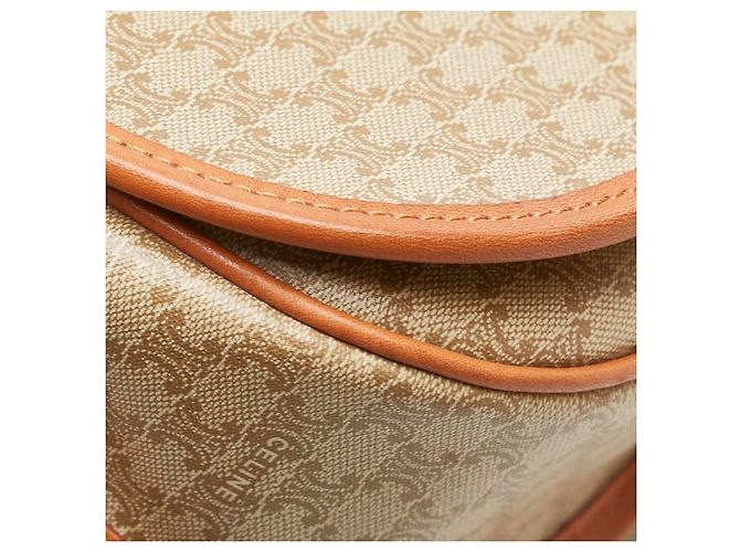 Céline Borsa a Spalla in PVC Macadam di Celine Marrone Beige - vista 4