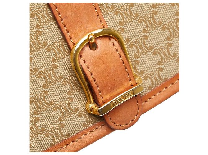 Céline Borsa a Spalla in PVC Macadam di Celine Marrone Beige - vista 8