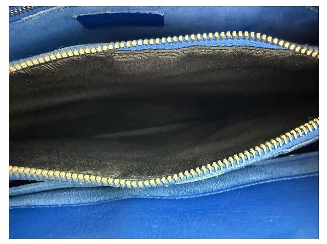 Bolsa de mão em couro azul Saint Laurent Sac De Jour - vista 10