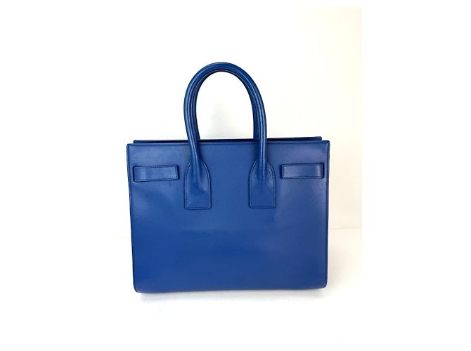 Bolsa de mão em couro azul Saint Laurent Sac De Jour - vista 2