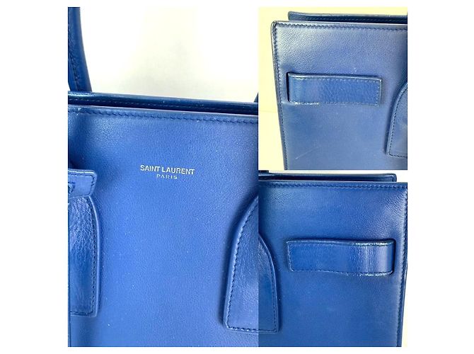 Bolsa de mão em couro azul Saint Laurent Sac De Jour - vista 4