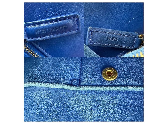 Bolsa de mão em couro azul Saint Laurent Sac De Jour - vista 5
