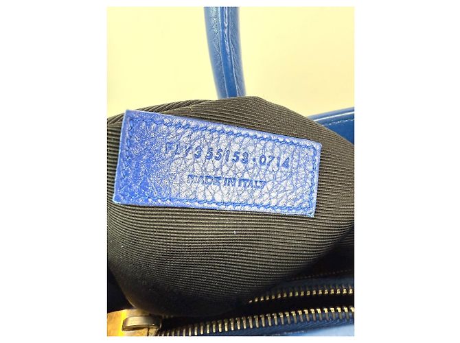 Bolsa de mão em couro azul Saint Laurent Sac De Jour - vista 9