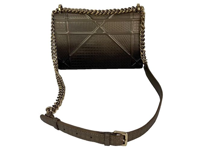 Borsa a tracolla in pelle di vitello goffrata Cannage Ombre Diorama Christian Dior Marrone - vista 2