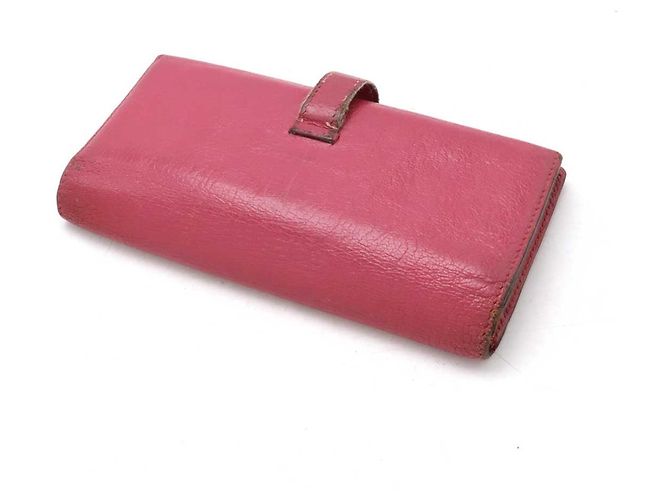 Hermès Béarn Leder Langbörse Pink - Ansicht 2