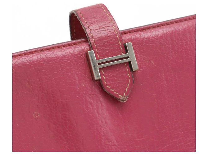 Hermès Béarn Leder Langbörse Pink - Ansicht 4