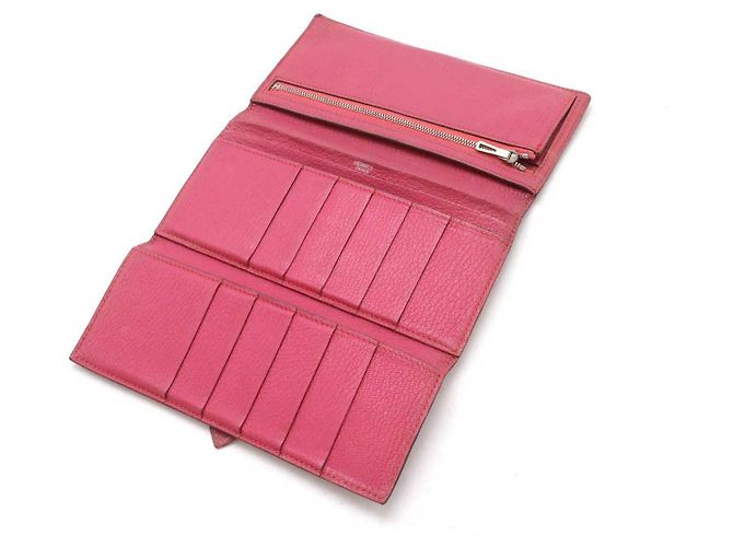 Hermès Béarn Leder Langbörse Pink - Ansicht 5