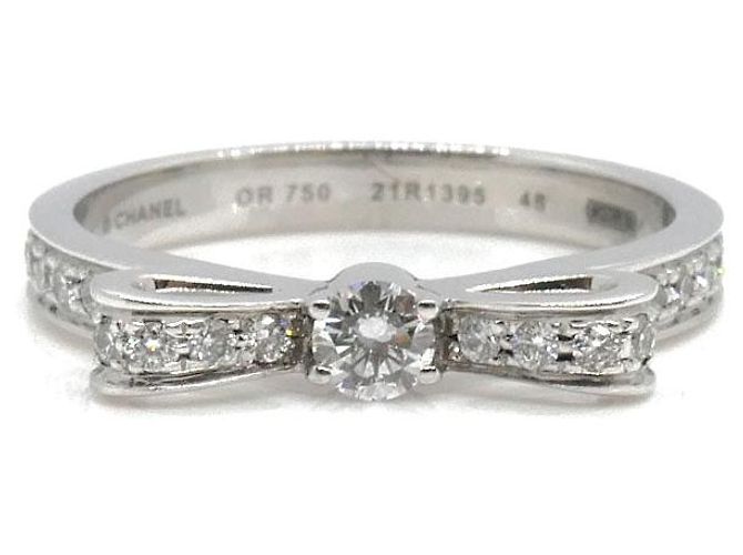 Timeless Chanel 1932 Ruban de Chanel Au750 Diamantring Größe 7.5 Silber Metallisch - Ansicht 3