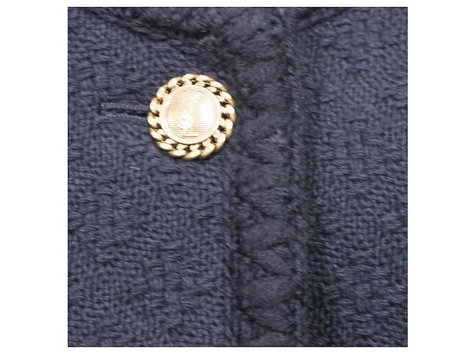 Saint Laurent Tweed-Blazer in schwarzer Wolle mit vier Taschen - Ansicht 6