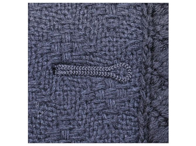 Saint Laurent Tweed-Blazer in schwarzer Wolle mit vier Taschen - Ansicht 7