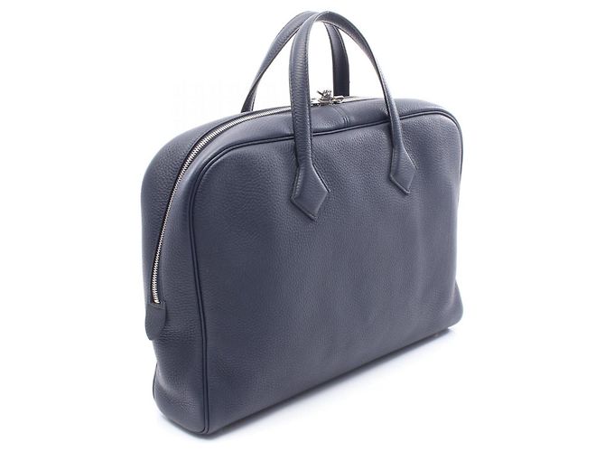 Hermès Borsa in pelle Hermes Victoria 2 12H Blu - vista 5