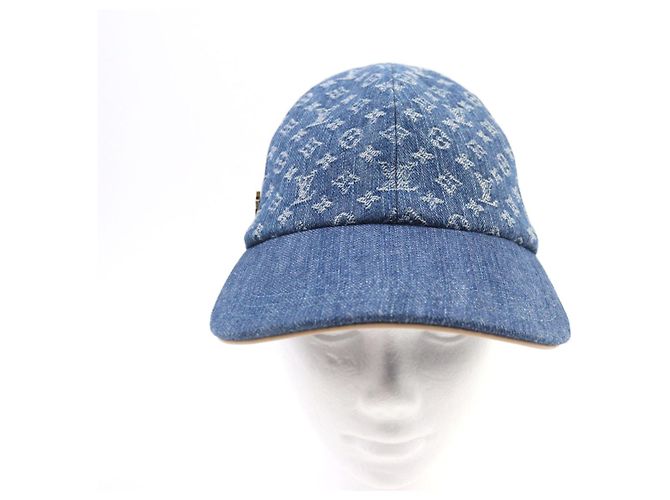 Cappello in denim Monogram LV Remix di Louis Vuitton Blu - vista 3