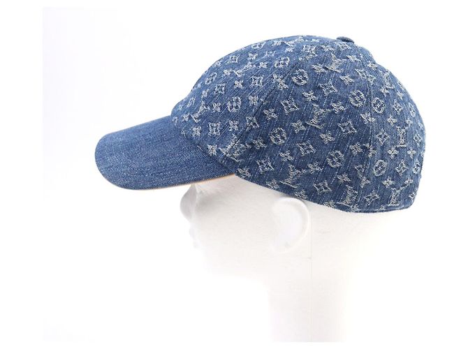Cappello in denim Monogram LV Remix di Louis Vuitton Blu - vista 4