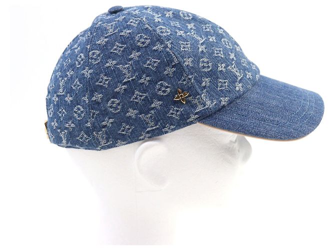 Cappello in denim Monogram LV Remix di Louis Vuitton Blu - vista 6