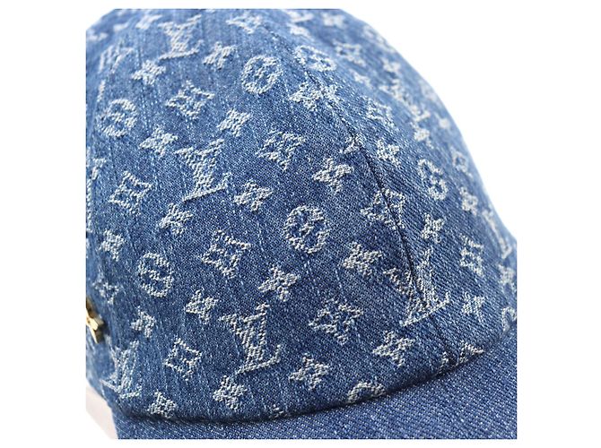 Cappello in denim Monogram LV Remix di Louis Vuitton Blu - vista 8