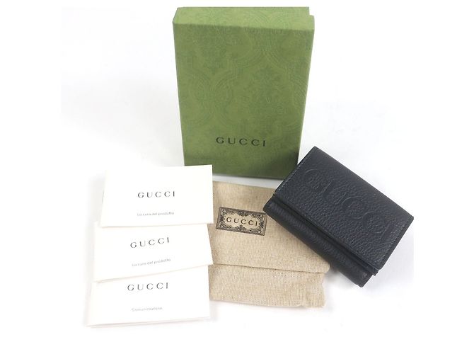 Billetera de cuero plegable Gucci Negro - vista 2
