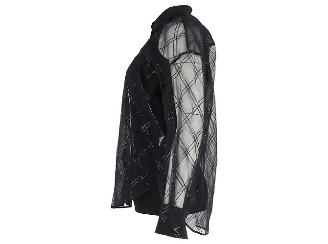 Blusa de seda negra adornada con lentejuelas Brunello Cucinelli - vista 2