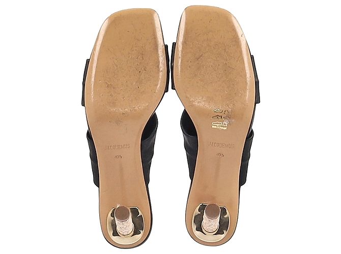 Jacquemus Bellagio Crossover Sandals in Black Leather - view 6