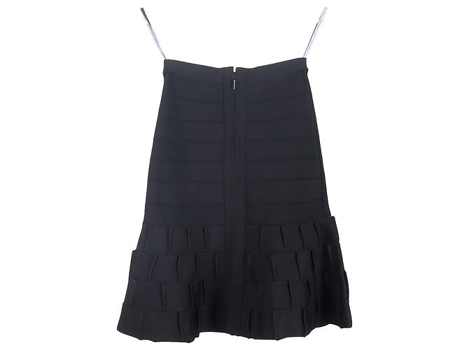 Falda Mini con Volantes Herve Leger en Rayón Negro - vista 2