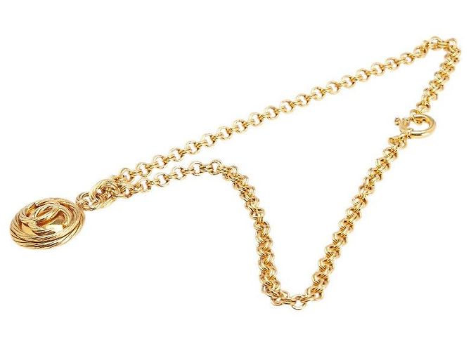Timeless Collana Specchio Rotondo Coco Mark di Chanel D'oro Metallico - vista 4