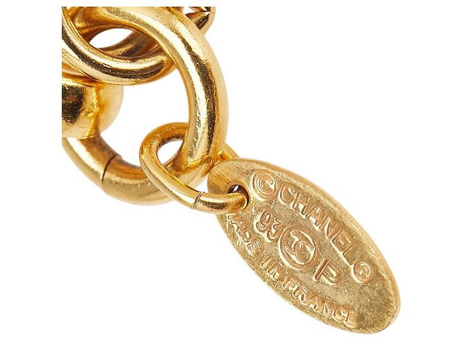 Timeless Collana Specchio Rotondo Coco Mark di Chanel D'oro Metallico - vista 6