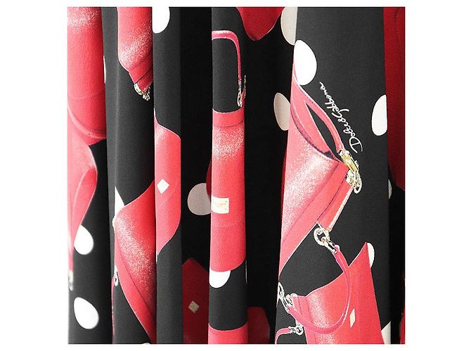Dolce & Gabbana Vestido de seda BAGS DEVOTION de Dolce&Gabbana Negro Roja - vista 11