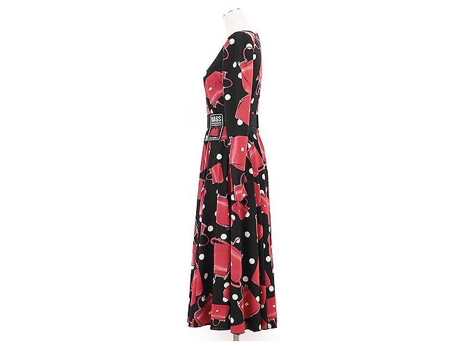Dolce & Gabbana Vestido de seda BAGS DEVOTION de Dolce&Gabbana Negro Roja - vista 13