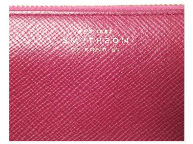 Autre Marque Billetera larga con cremallera PANAMA de Smythson en cuero Rosa - vista 3