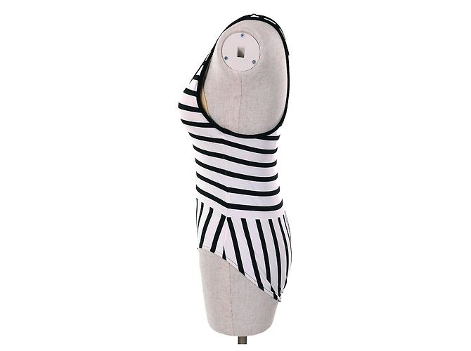 Traje de baño de una pieza con patrón COCO Mark de Chanel Blanco - vista 2
